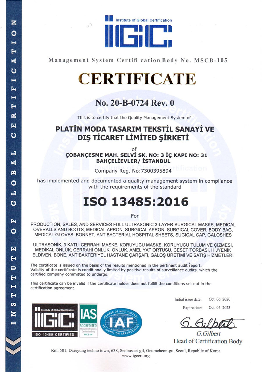 ISO 13485 Sertifikası